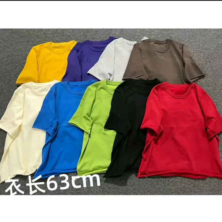 欧韩短袖纯色圆领常规款糖果色T恤休闲t恤修身百搭