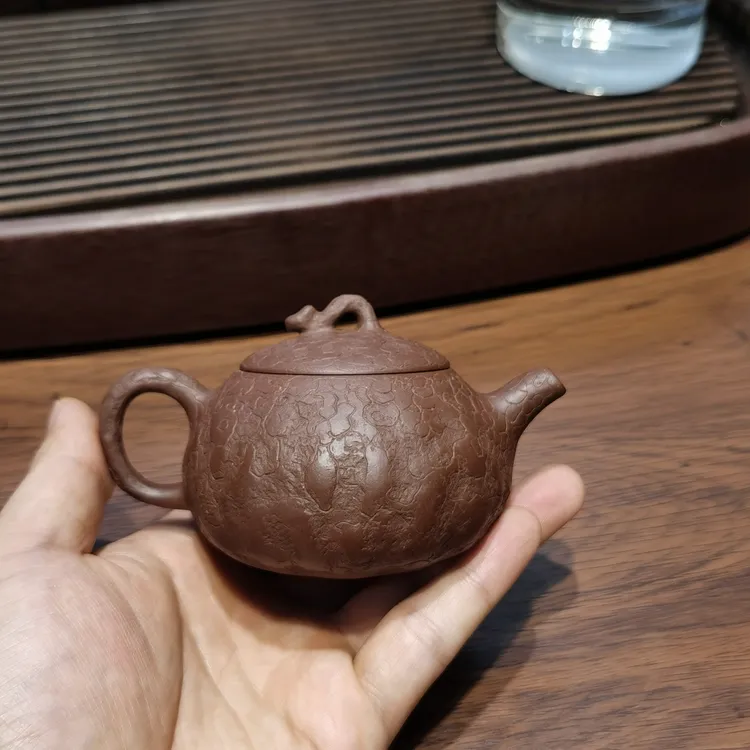 闻佳颖全手工卧云壶150ml老紫泥壶