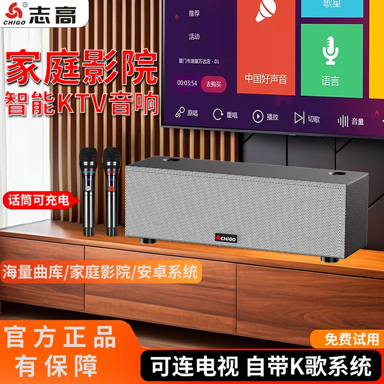 志高音响家庭ktv音响一体机卡拉音箱电视影视点歌机家庭装套装