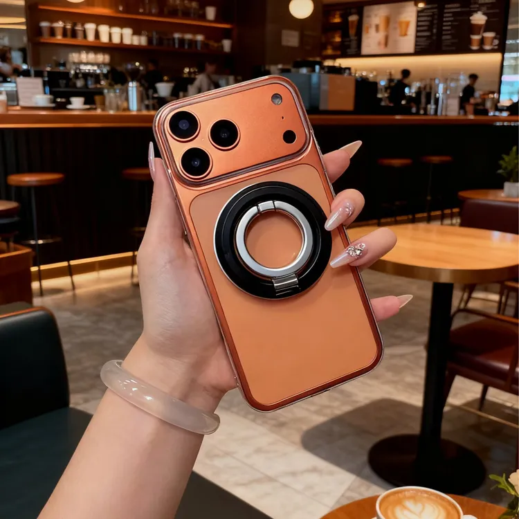 磁吸手机桌面支架双环MagSafe甜甜圈磁吸指环苹果手机壳360度旋转