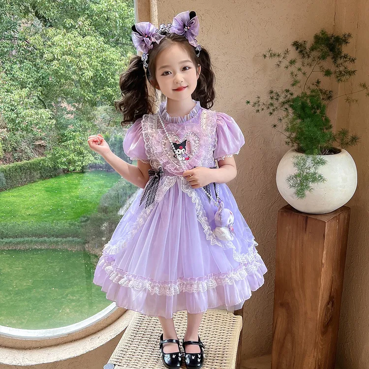 女小童夏季库洛米洛丽塔连衣裙2025新款小女孩甜美洋气网纱公主裙