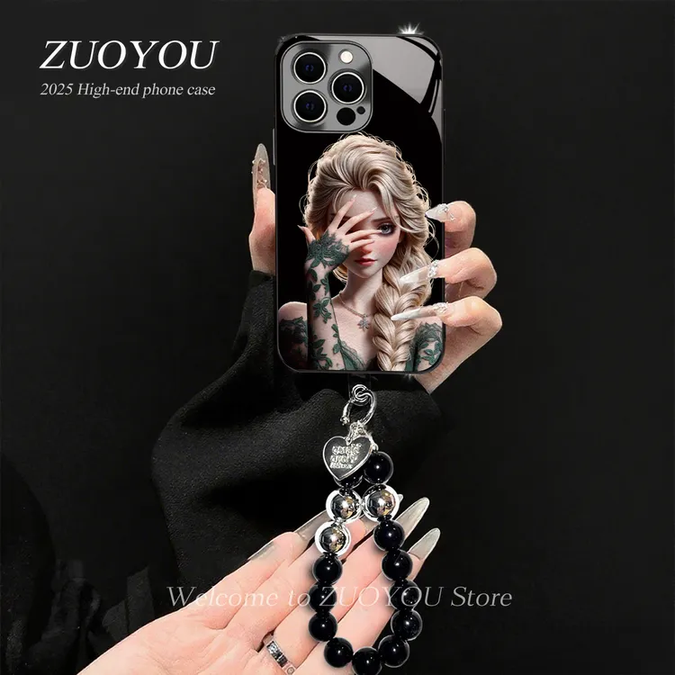 北海道公主电镀防摔壳适用苹果16pro华为vivo小米oppo手链手机壳