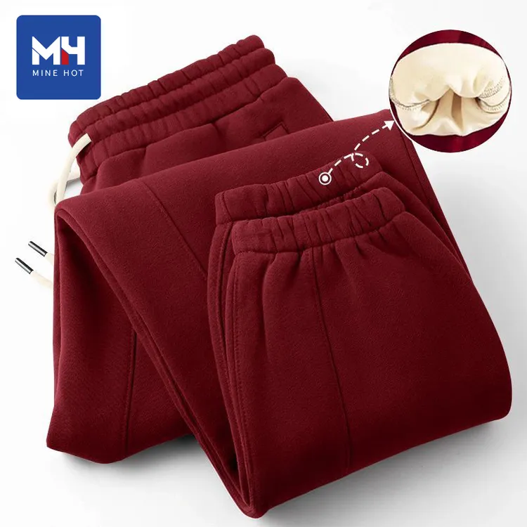 唐狮集团MH加绒加厚裤子女2025新款新年红秋冬束脚运动休闲裤X