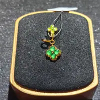 天然A货翡翠3132/130070满色四叶蛋面滴溜国标s925银镶嵌精品款式