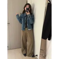 【短款深蓝牛仔外套】正肩拉链外套