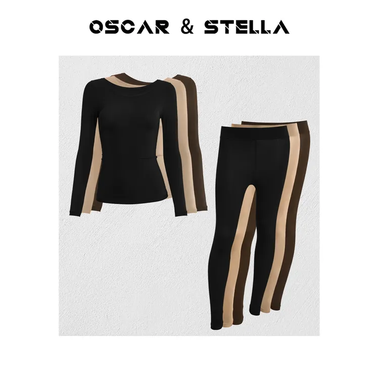 OSCAR&STELLA【蛋膜套装】打底显瘦保暖秋冬女士分体薄款393-A0765