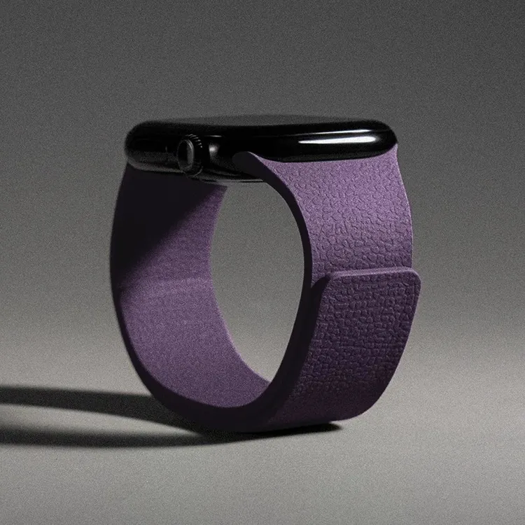 适用iwatch10表带苹果9手表带荔枝纹磁吸S8硅胶S9新款s10女SE