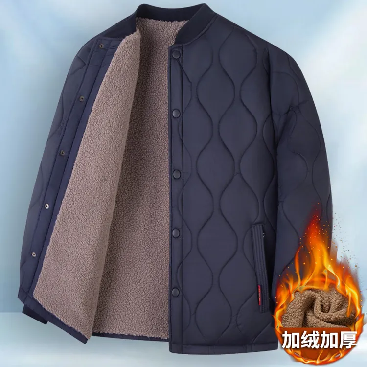 中老年人棉衣男士大码爸爸秋冬装加绒加厚棉服冬季老人小棉袄外套