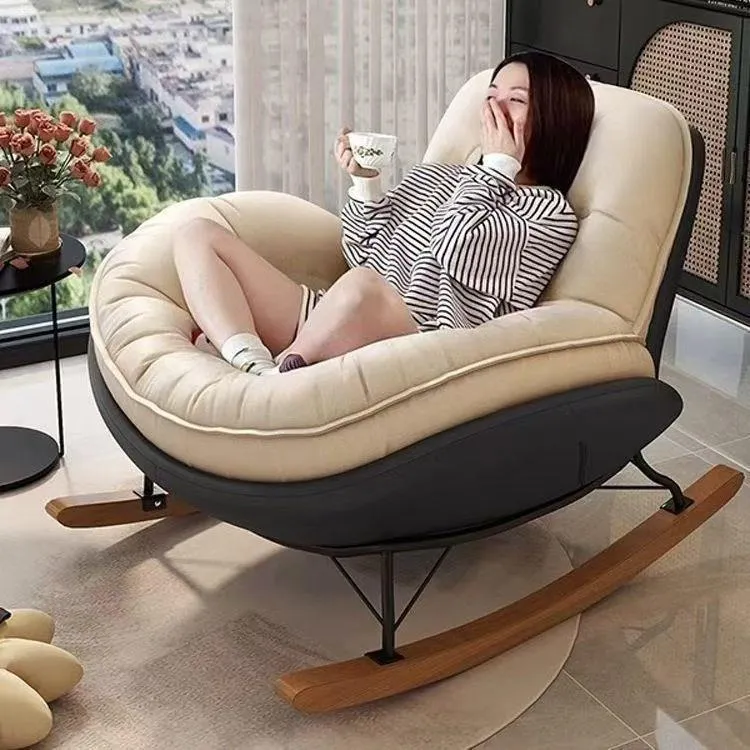 懒人沙发企鹅摇椅卧室躺椅成人客厅单人蛋壳阳台休闲家用摇摇午睡