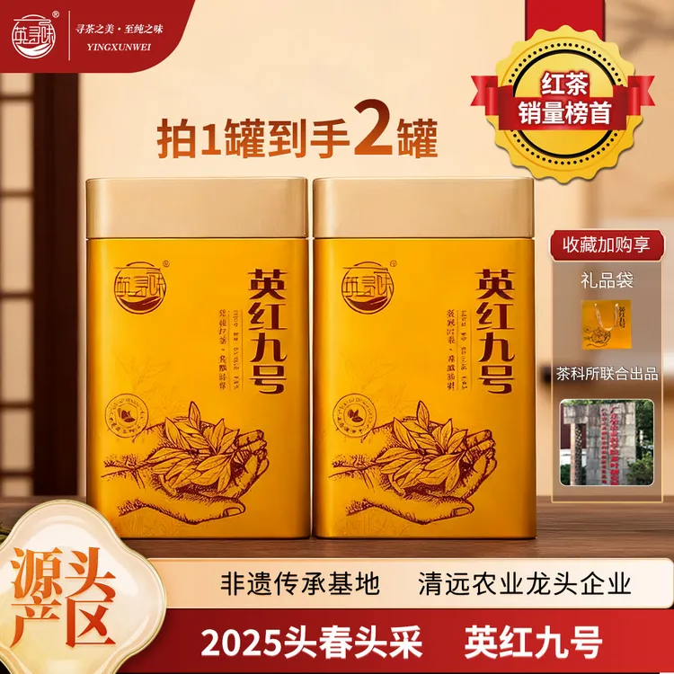 2025明前头春金英红九号新茶老树红茶耐泡茶香红茶高级茶叶罐送礼