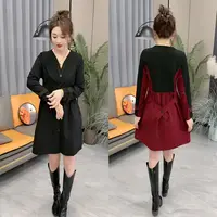 时尚百搭设计感一衣两穿显瘦风衣裙944#