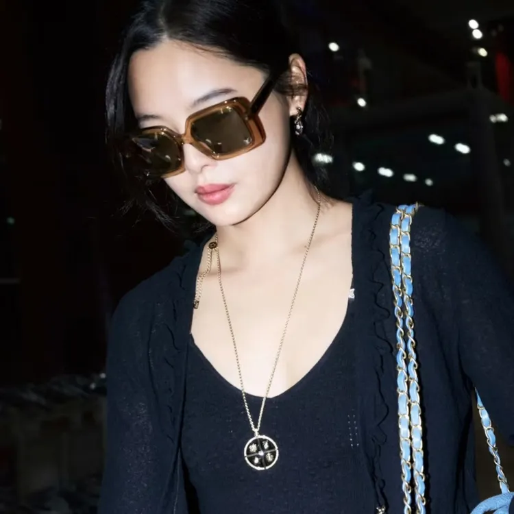 辛芷蕾威尼斯电影节同款方框墨镜欧美风优雅女士防紫外线太阳眼镜