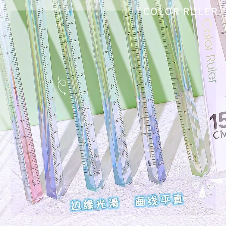 学生用渐变三棱尺15厘米20厘米彩色三棱尺格尺学生文具用品考试尺