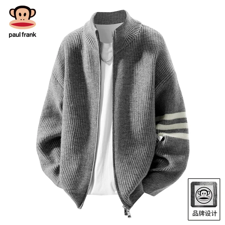 paul frank/大嘴猴潮牌美式开衫毛衣男秋季宽松休闲百搭入秋外套