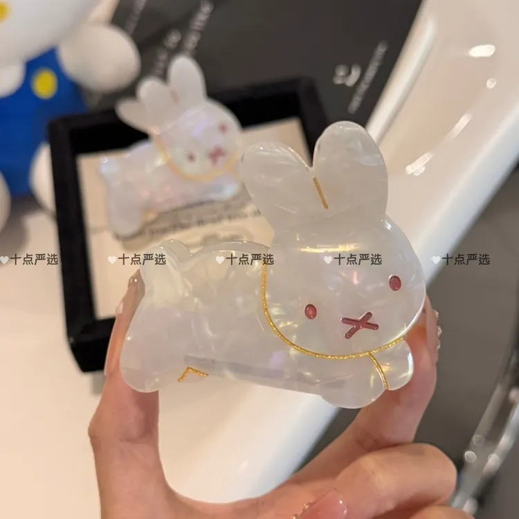 日系可爱米菲兔醋酸抓夹发夹萌妹少女心甜美鲨鱼夹盘发夹发饰女