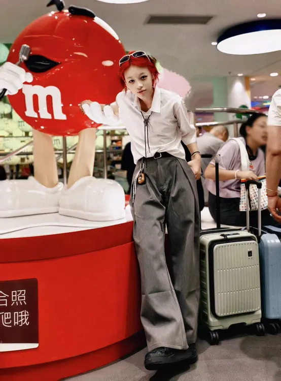 【kay.专属】法式高级灰色重磅褶皱百搭阔腿设计感男女同款休闲西裤