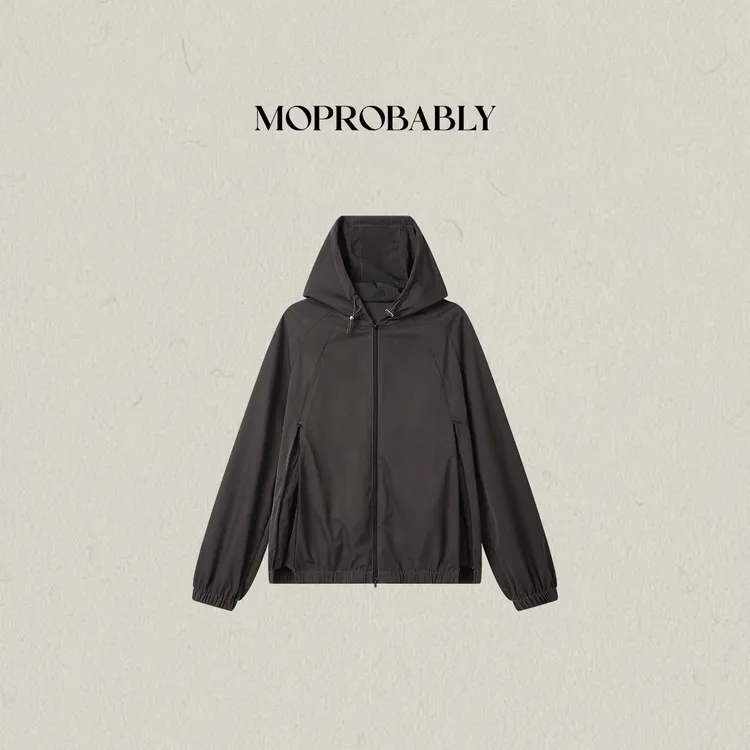 Moprobably李予诺「御者」连帽时尚拉链休闲短外套B5357003
