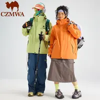 骆驼骑师冲锋外套男女同款2025年三合一防水防风连帽徒步登山服