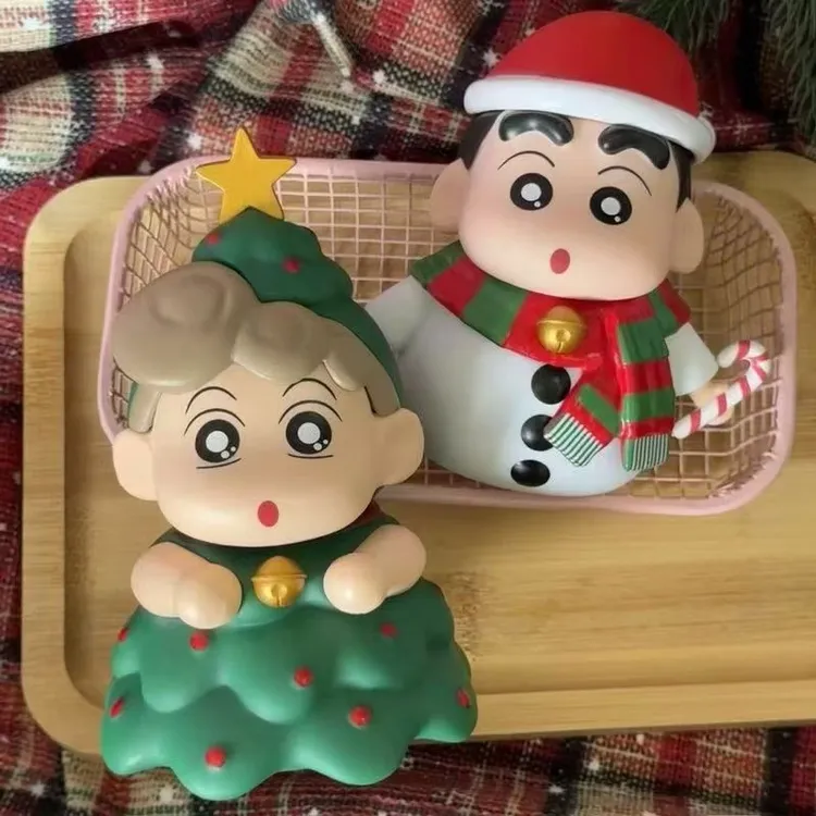 圣诞蜡笔小新手办雪人小新小葵卡通可爱桌面摆件公仔玩偶圣诞礼物