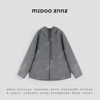 MIDOO ZNNZ 骆驼绒羊毛醋酸混纺连帽大衣外套7070M