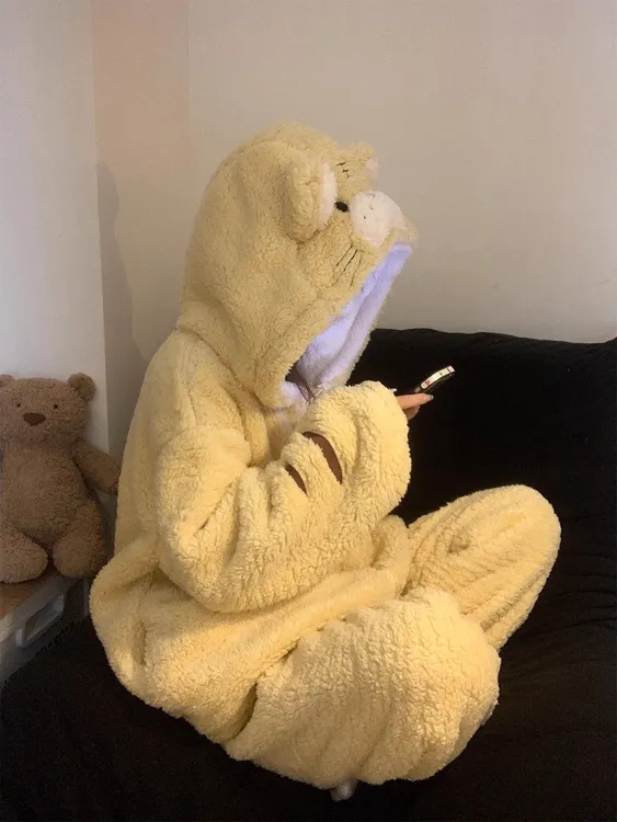 可爱老虎珊瑚绒连帽睡衣女2025秋冬加厚加绒保暖家居服套装可外穿