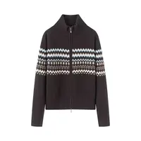 迪家针织长袖立领厚款青春针织衫女装冬季毛衫条纹667152