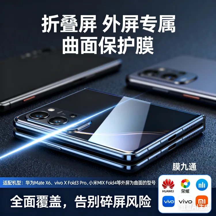 【2025新款】折叠屏手机全系外屏膜 全屏覆盖曲面防爆抗指纹