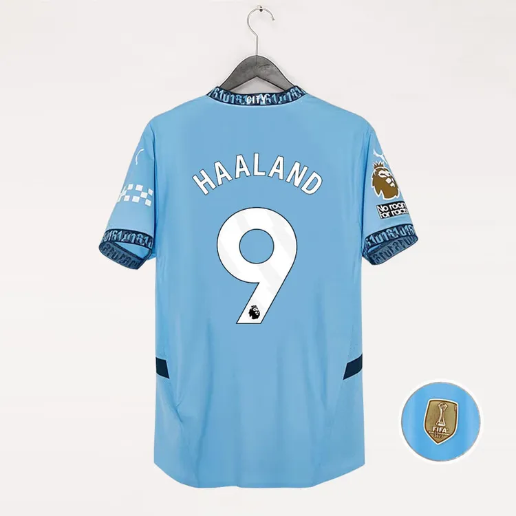 球迷版带袖章曼城球衣英超欧冠主场球衣足球队服速干夏季休闲宽松