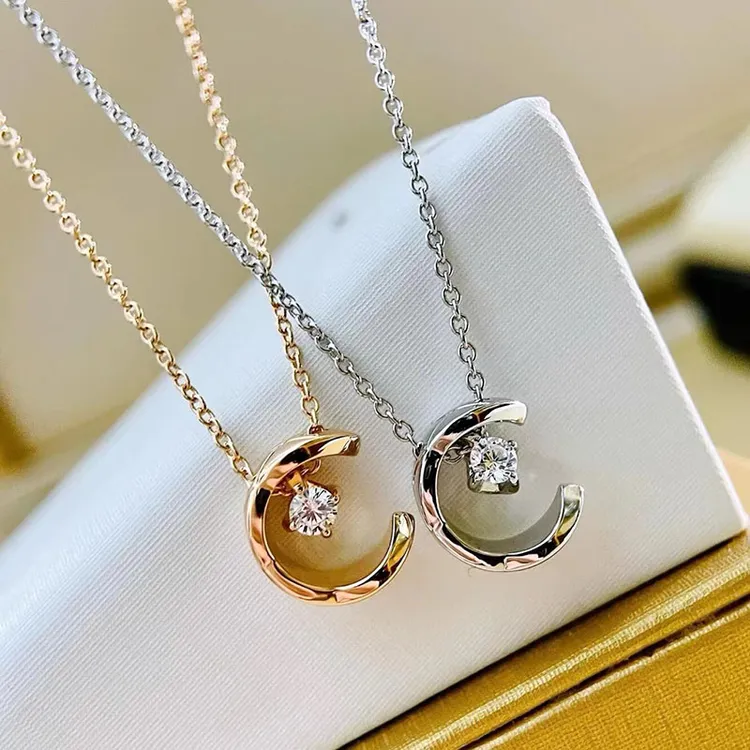 坠链均925银 水冰月菱格项链女款纯银轻奢小众高级感锁骨链配饰品