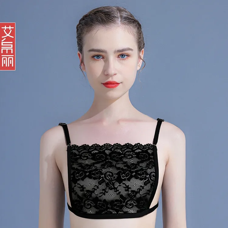 防走光带美背内衣女小胸聚拢隐形无痕抹胸内搭吊带裙一体式裹胸