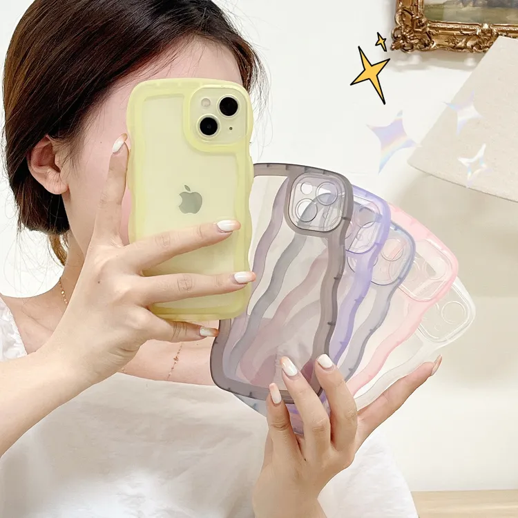适用于IOIQOEO7波浪边透明手机壳X90/Y52S精孔ins简约保护套
