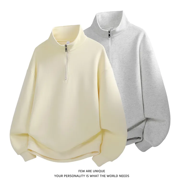 玛斯柏美式休闲半拉链卫衣男士秋冬季加绒加厚潮牌宽松打底衫衣服