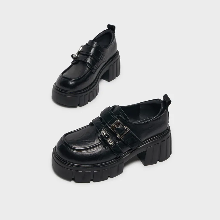 IEF/爱依服女鞋2025秋冬新款时尚休闲通勤百搭设计感厚底乐福鞋