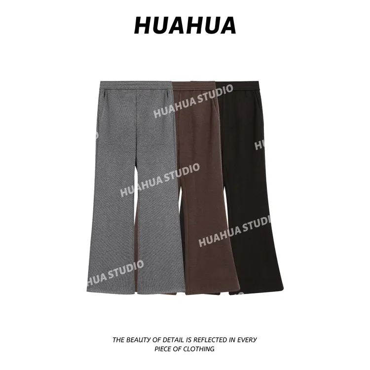 【花花】好比例神裤~保暖加绒羊毛显瘦显腿长时尚百搭喇叭长裤