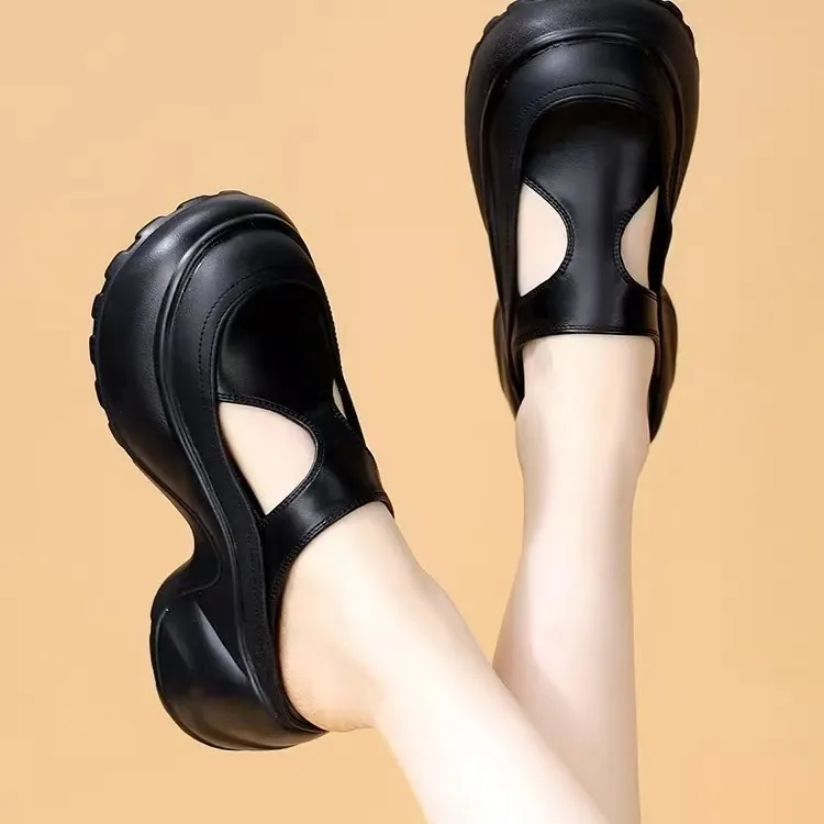 包头厚底时尚一字型胶粘鞋包头拖韩版网红欧若智性风