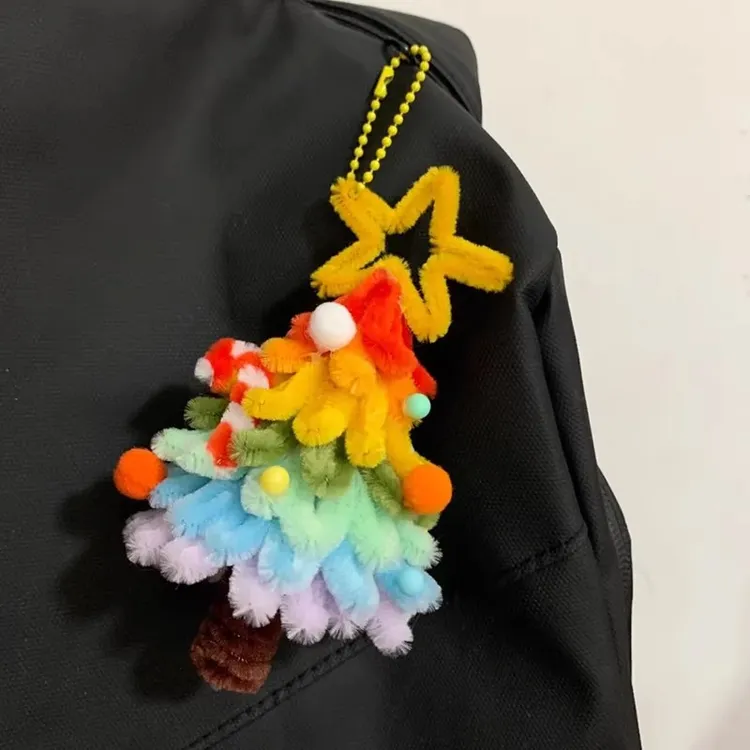 扭扭棒圣诞树车挂件手工diy材料包全套自制圣诞节礼物送男女朋友