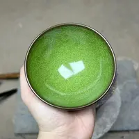 天目瓷主人杯绿冰裂