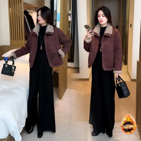 【有运费险】2025新款休闲穿搭显瘦时尚气质洋气加绒长袖短外套120