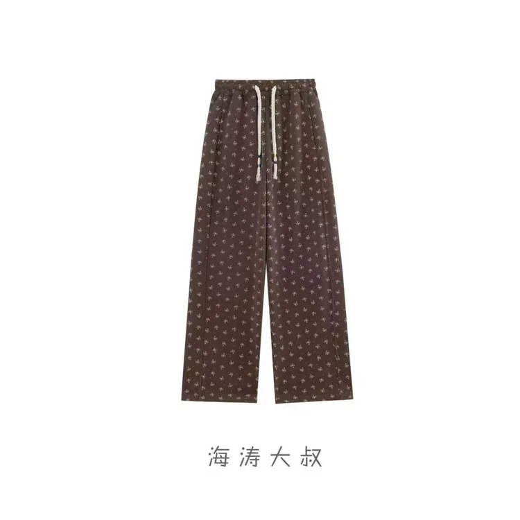 【海涛大叔】「绵绵花语」加厚碎花宽松直筒休闲裤