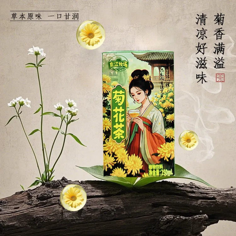 东江牧场包邮菊花茶饮料整箱250ml*10盒装聚餐必备低糖之物饮料