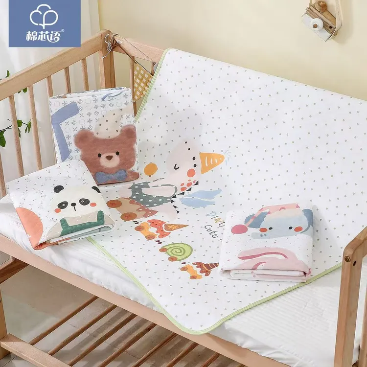 新生儿夹棉隔尿垫宝宝秋冬厚款可水洗隔尿垫吸湿透气婴儿纯棉床垫