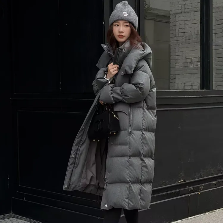 HELA AOMI“冰岛鹅绒”90白鹅绒中长款连帽羽绒服CY5DM62956