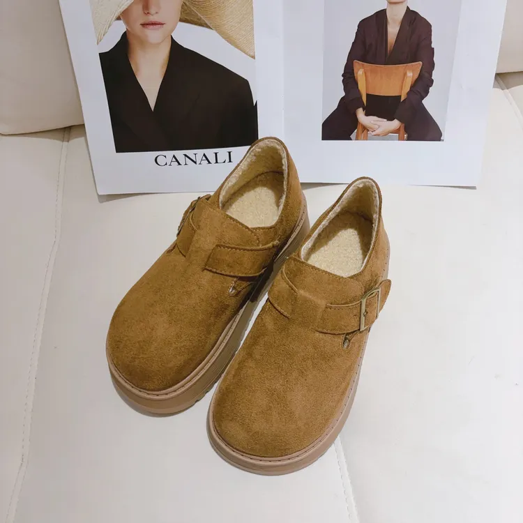 豆豆11 【厚底勃肯鞋】乐福鞋全包厚点加绒保暖休闲鞋-9010XZ