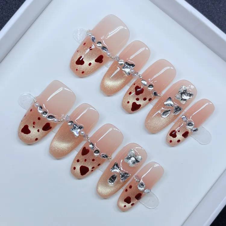 显白秋冬甜酷豹纹猫眼高级质感工艺百搭纯手工穿戴甲美甲甲片