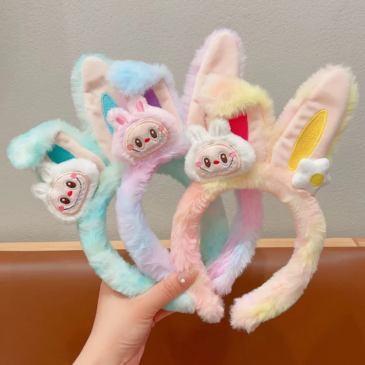 毛绒公仔发箍新款高级可爱儿童发卡精致好看小女孩洗脸头箍