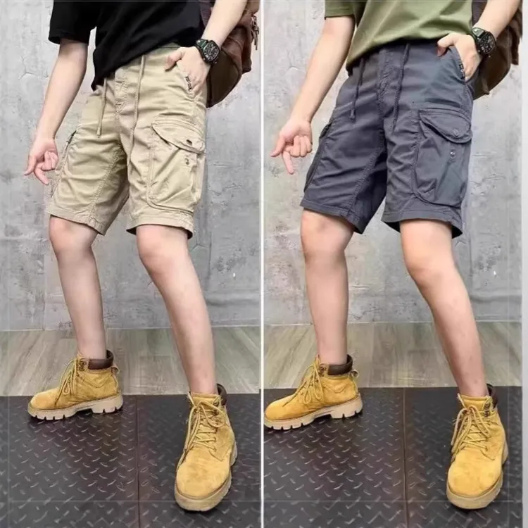 工装短裤男夏季轻薄多口袋休闲运动五分裤潮流宽松直筒帅气中裤子