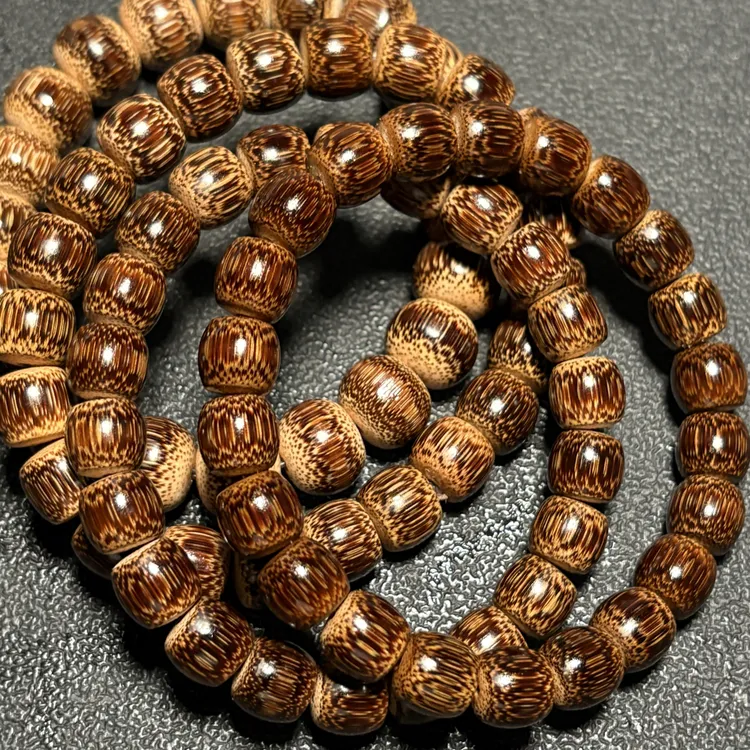 精美实心竹金丝竹手串 金丝花纹漂亮