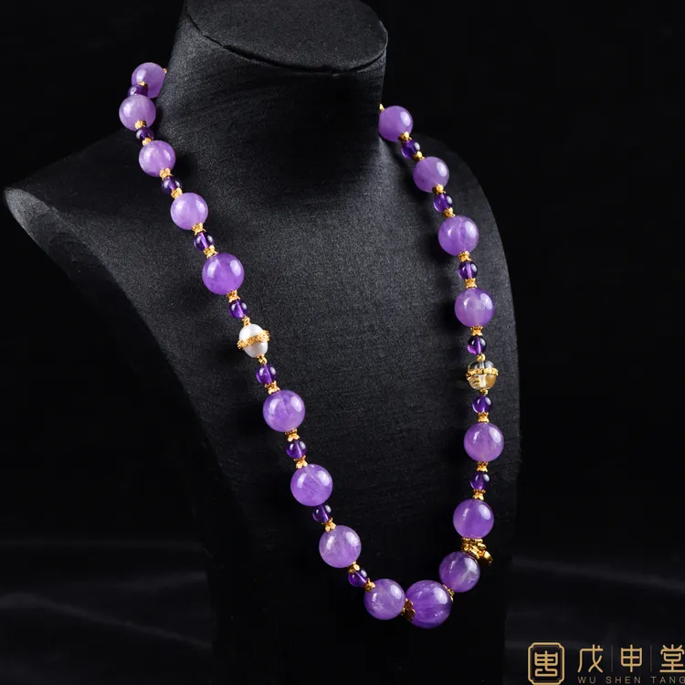 戊申堂【紫气东来】天然薰衣草紫水晶设计款时尚美观 国风珠宝