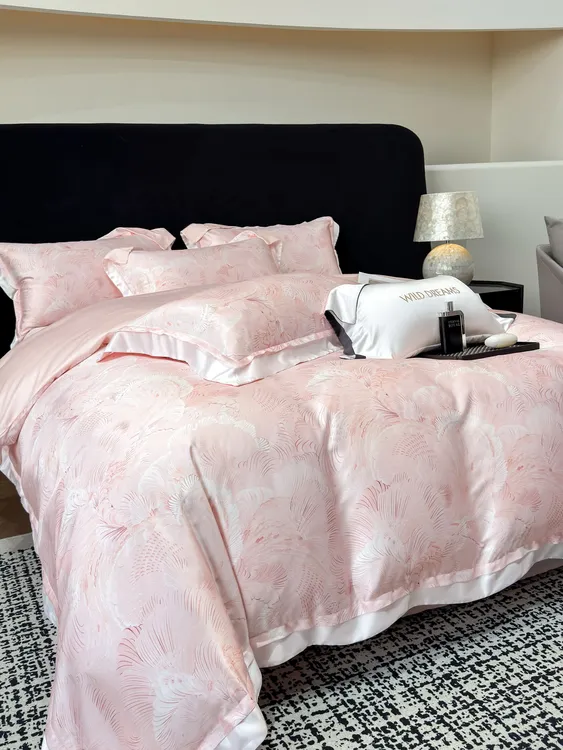 【花序】真丝天丝混纺轻奢简约时尚床单款四件套