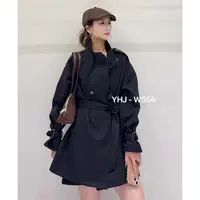 常规网红气质女装秋季收腰单排扣春秋冬系带女短外套-W556